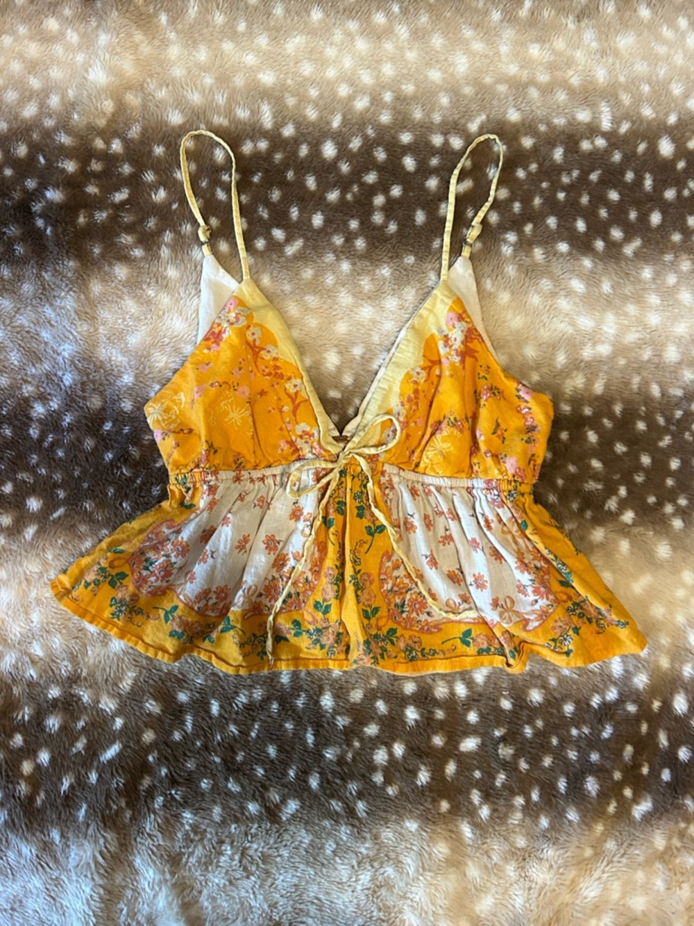 Free People Double Date California Poppy babydoll top Size S $78